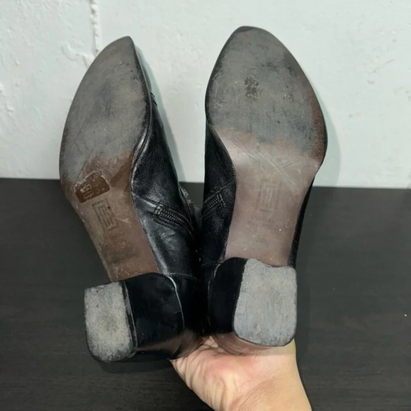 France Mode Black Leather ankle boot  size 36 - Picture 4 of 7